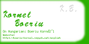 kornel boeriu business card